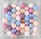 20mm Vintage Victorian acrylic bubblegum bead mix